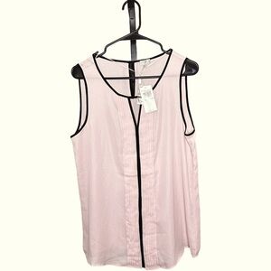 NWT Spense  Blush Pink Front Pleat Sleeveless Top L